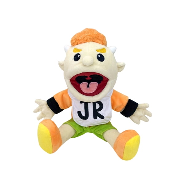 Puppet Jeffy Hat Game Funny Interactive Hand Puppet Stuffed Digital Doll(Orange-15.8In)