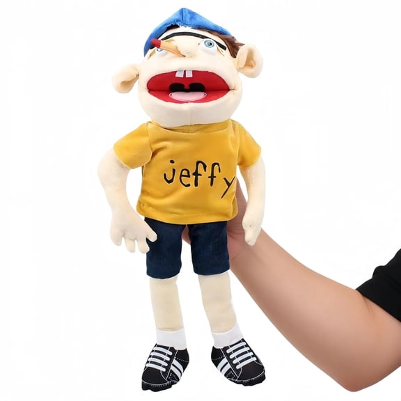 Jeffy Puppet Jeffy Hat Game Funny Interactive Hand Puppet Stuffed Digital Doll(Yellow-20.9In)