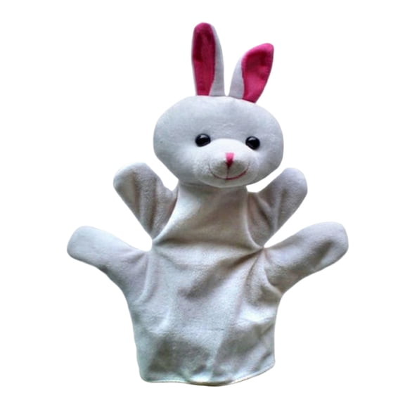Puppet Toys, 12 in Plush, Soft Play Equipment, Valentines Stuffed Animal For, Open Finger Design, Story Time Props, White Pink, 1 Pc