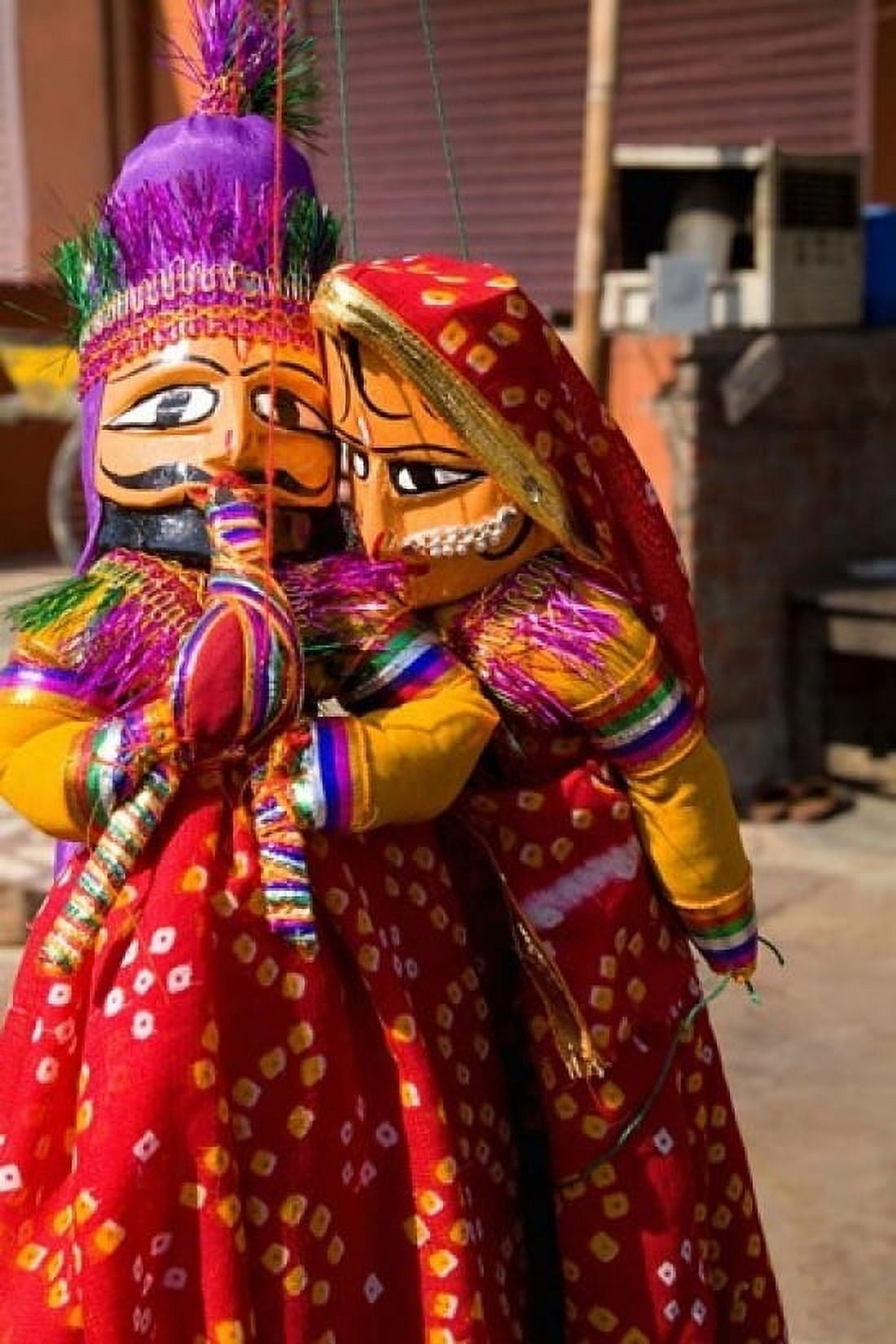 Puppets For Sale in Downtown Center of the Pink City Jaipur Rajasthan India Canvas Art - Bill Bachmann DanitaDelimont (18 x 24)