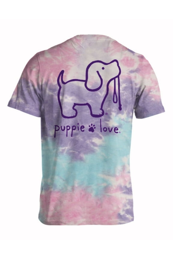 Dog Cotton Candy Tie Dye Pup Short Sleeve T-Shirt