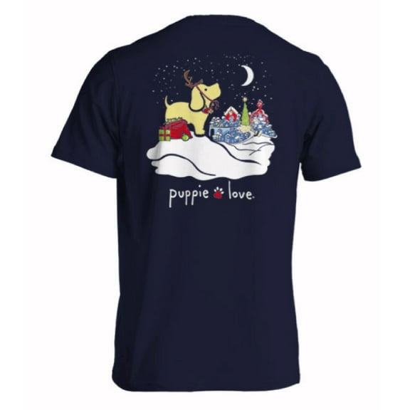 Puppie Love Dog Silent Night Reindeer Pup Short Sleeve T-Shirt