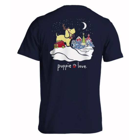 Puppie Love Dog Silent Night Reindeer Pup Short Sleeve T-Shirt