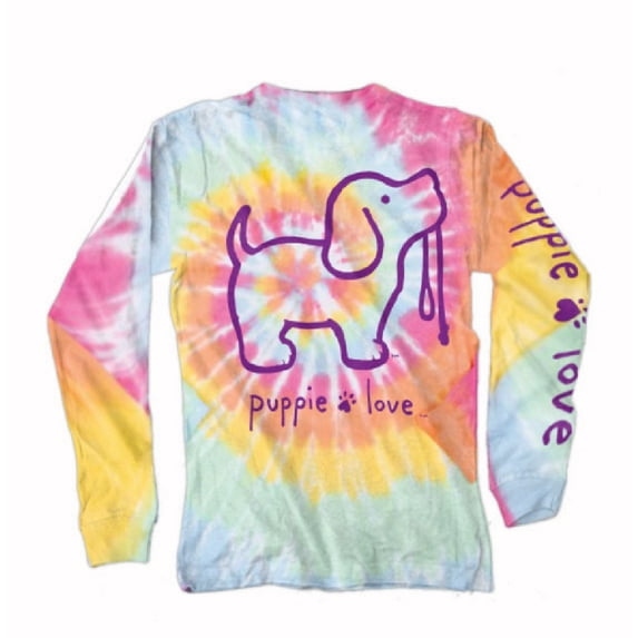 Puppie Love Dog Tie Dye Long Sleeve T-Shirt Sweatshirt