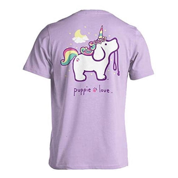 Puppie Love Unicorn Pup Help Rescue Dogs Short Sleeve Tee- Orchid- Large