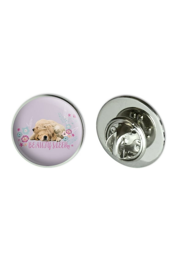 Puppies Dogs Beauty Sleep Metal 0.75" Lapel Hat Pin Tie Tack Pinback