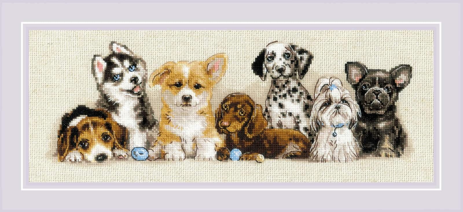 RIOLIS Counted Cross Stitch Kit 15.75"X6"-Puppies
