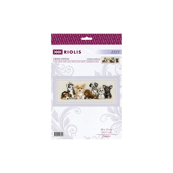 RIOLIS Counted Cross Stitch Kit 15.75"X6"-Puppies