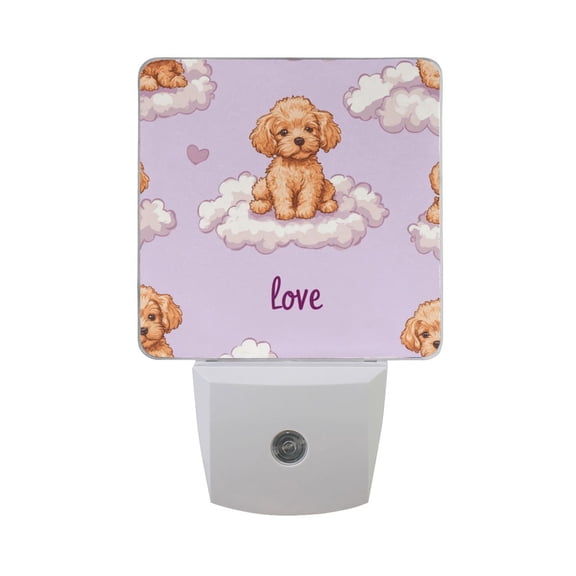 Puppies on Clouds Love Sign LED Night Light with Smart Sensor Plug Into Wall Dusk to Dawn 2 packs