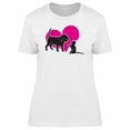 thumbnail image 1 of Puppy And Cat Silhouettes Tee Women's -Image by Shutterstock, 1 of 1