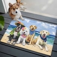 thumbnail image 1 of Puppy Beach Front Door Rugs 2x3 ft Watercolor Summer Dogs Beach Sky Ocean Small Rug for Entryway Non Slip Washable Bathroom Door Mat Absorbent Floor Mat for Indoor Entrance, 1 of 9