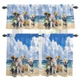thumbnail image 1 of Puppy Beach Kitchen Curtains Valances and Tiers Set of 3 Watercolor Summer Dogs Beach Sky Ocean Tier Curtains and Valance with Rod Pocket for Small Windows, 27.5"x24", 1 of 9