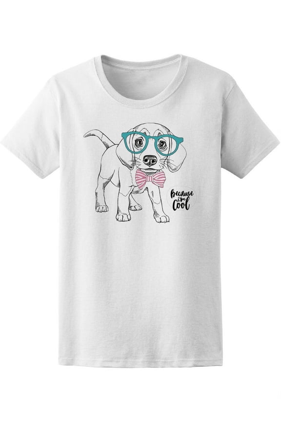Puppy Beagle In Glasses And Bow T-Shirt Women -Image by Shutterstock, Female x-Large