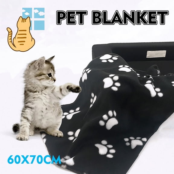 Puppy Blanket, Cute Paw Print Pet Blanket for Dog, Puppy, Cat, Kitten, Lightweight Warm Soft Cozy Pet-Friendly Throw Blanket for Home Bed, Sofa, Office, Couch, 24 x 28 Inch