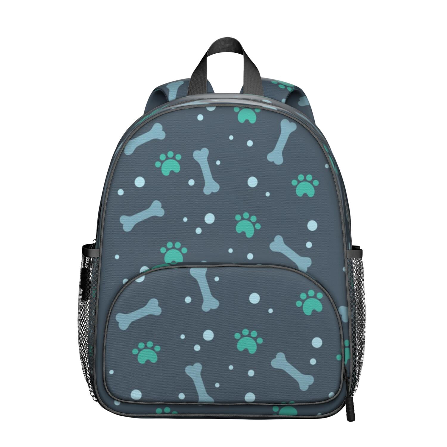 Puppy Bone and Paw Print Backpack for Pet Lovers, Cute Dog Themed Small ...