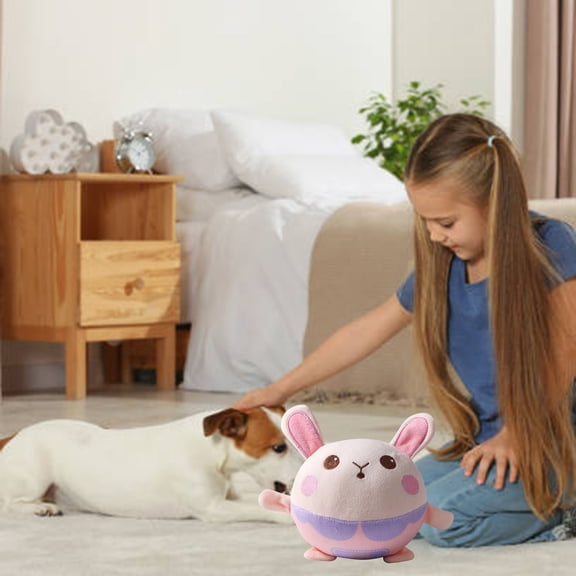 Puppy Chew,Puppy Teething,Electronic Automatic Bouncing Rabbit Plush Toy,Interactive Motion Sound Dog Boredom Relief Toy