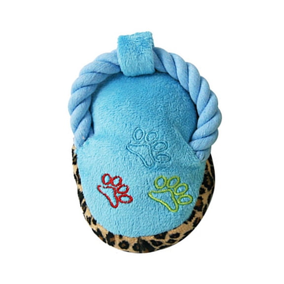 Puppy Chew Toy with Squeaky Plush Sound, Cute Soft Plush Slipper Design Toy for Small Dogs, Interactive Squeaker Toy for Training,C