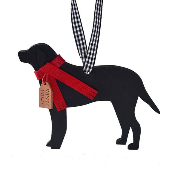 Puppy Christmas Ornament Decorative Hanging Ornaments, 5.5 Inch Cute Dog Shaped Christmas Theme Wooden Easy-To-Hang Collectible Holiday Tree Decor for Dog Owners Pet Lovers