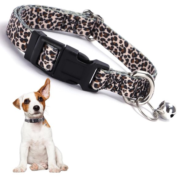 Puppy Collar with Bell, Pretty Daisy Cute Floral Flower Girl Cat Collar, Tiny Dog Collars with Bells for XXS XS Small Pet Female Dogs