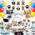 thumbnail image 1 of Puppy Dog Birthday Party Supplies,148pcs Dog Party Decorations & Dog Birthday Party Tableware Set- Dog Birthday Banner,Puppy Balloons&Puppy Party Plates Cups Table Cloth, 1 of 7