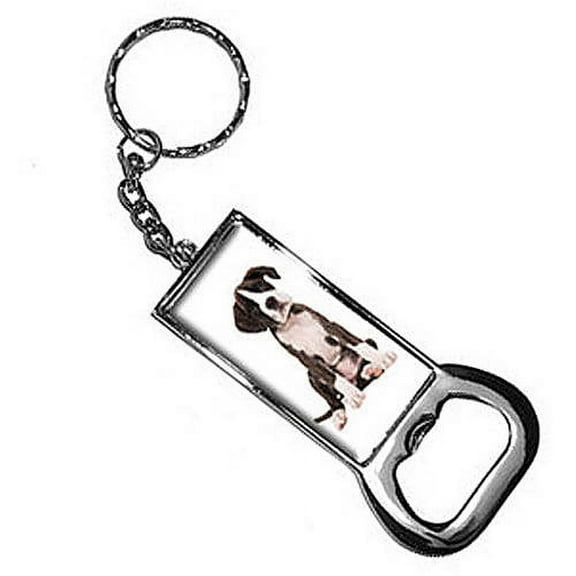 Puppy Dog Boxer Keychain Key Chain Ring Bottle Bottlecap Opener