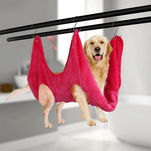 Puppy Dog Cat Grooming Hammock Helper, Soft Convenient Cat Grooming Thicken Hammocks Restraint Bag, Pet Dog Cat Nail Clip Bathing Bag For Washing Grooming And Trimming Nails W/ 2 S-Shaped Hooks