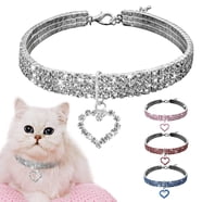 Bling Pet Collar For Dogs & Cats – Crystal Rhinestone Bone Design, Adjustable, Rose Gold, Small/Medium/Large