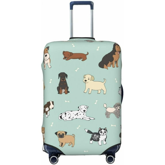 Puppy Dog Cute Animals Luggage Suitcase Covers Elastic Washable Luggage Protector Travel Suitcase Protective Cover For Kid And Adult, L (Fit 25-29 Inch Luggage)