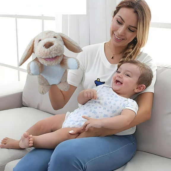 Puppy Dog Hand Puppet Interactive Toy, With Movable Mouth For Storytelling Role Play, Soft Fabric Gift For Animal Lovers