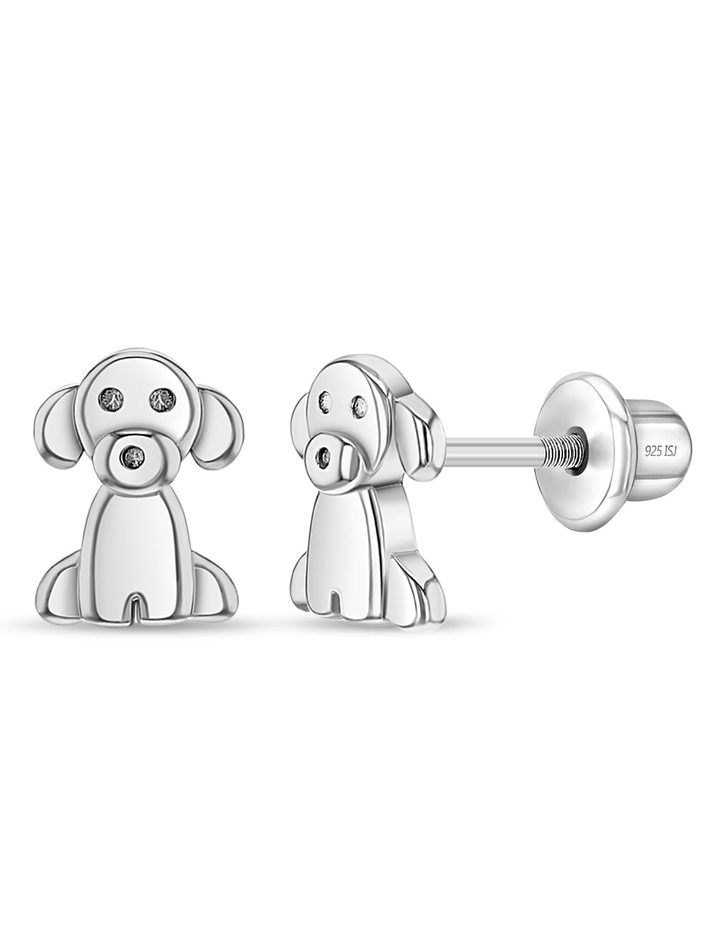 Puppy Dog Pal Kids / Children's / Girls Earrings Screw Back - Sterling Silver