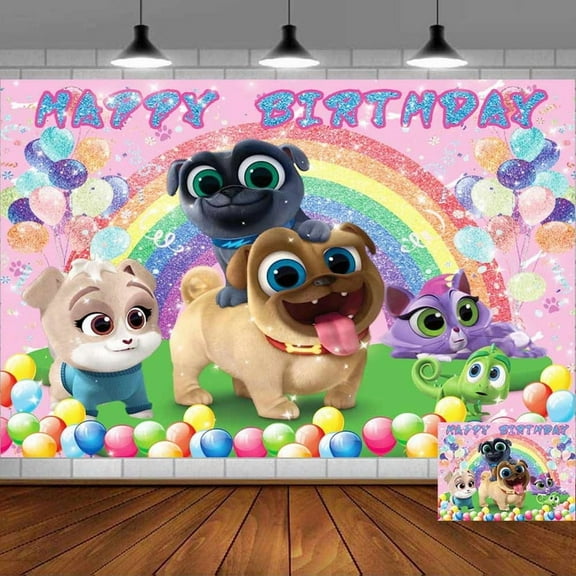Puppy Dog Pals Backdrop Banner Party Supplies Poster Movie Theme Background for Photography Kids Birthday Decorations