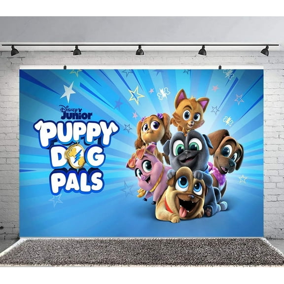 Puppy Dog Pals Backdrop Banner Party Supplies Poster Movie Theme Background for Photography Kids Birthday Decorations