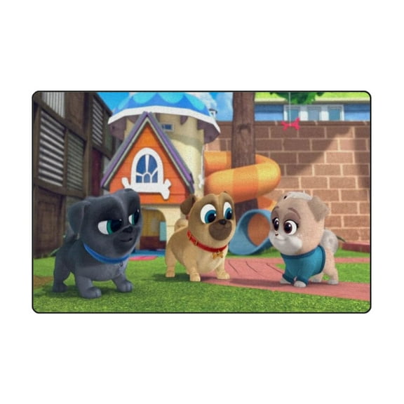 Puppy Dog Pals Bathroom Rugs Soft Non Slip Bath Mat, Thin Small for Floor Shower Puppy Dog Pals Bath Mat Decor Machine Washable 24*36IN