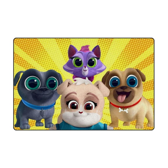 Puppy Dog Pals Bathroom Rugs Soft Non Slip Bath Mat, Thin Small for Floor Shower Puppy Dog Pals Bath Mat Decor Machine Washable 24*36IN