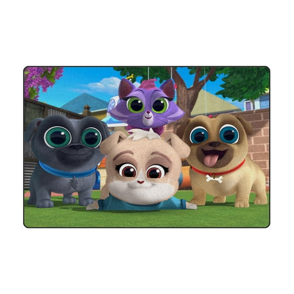 Puppy Dog Pals Bathroom Rugs Soft Non Slip Bath Mat, Thin Small for Floor Shower Puppy Dog Pals Bath Mat Decor Machine Washable 24*36IN