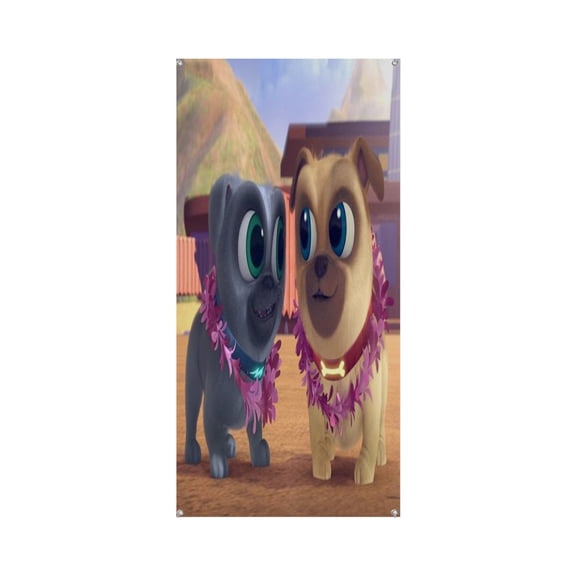Puppy Dog Pals Door Cover Decoration Door Banner Sign Door Backdrop for Puppy Dog Pals Theme Party Indoor Decoration