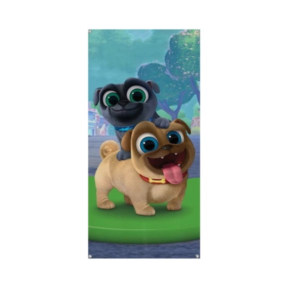 Puppy Dog Pals Door Cover Decoration Door Banner Sign Door Backdrop for Puppy Dog Pals Theme Party Indoor Decoration