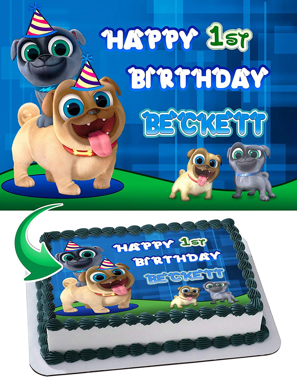 Puppy Dog Pals Edible Cake Topper x Inches 1/2 Sheet