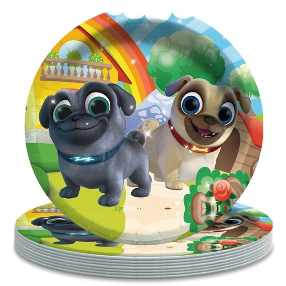 Puppy Dog Pals Themed Birthday Disposable Tableware - 7 Inch Paper Plates Party Supply Decorations
