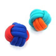 Puppy Dog Rope Knot Ball Toy - 2 Pak Blue Orange