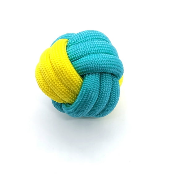 Puppy Dog Rope Knot Ball Toy - yellow