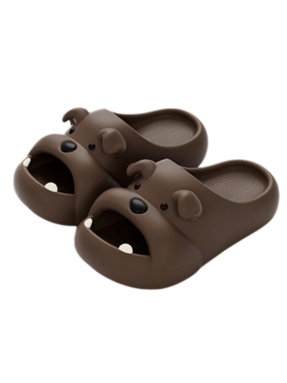 Puppy Face EVA Slide Sandals, Soft Open Toe Clog Slippers, Lightweight House Shoes