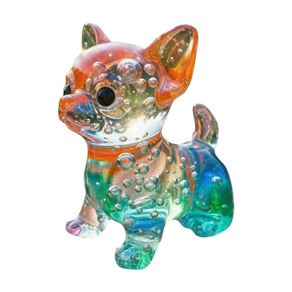 Puppy Figurine, Dog Ornament With Gradient Effect, Decorative Collectible For Home Office Desks Bookshelves Windowsills