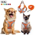 thumbnail image 1 of Puppy Harness and Leash Set - Dog Vest Harness for Small Dogs Medium Dogs- Adjustable Reflective Step in Harness for Dogs - Soft Mesh Comfort Fit No Pull No Choke - Orange , M, 1 of 9