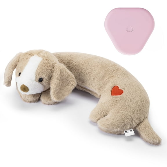 Moropaky Heartbeat Toy for Puppy Dog Pet Anxiety Relief Sleep Aid Cuddle Comfort Calming Crate Kennel Training, Puppy Essentials Brown