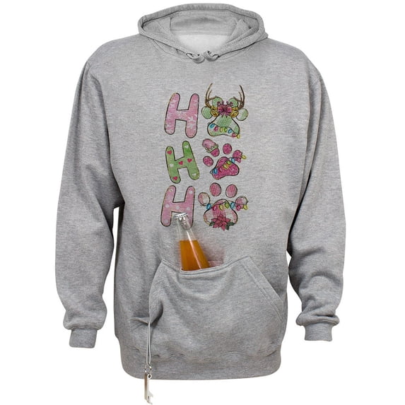 Puppy Ho Ho Ho Beer Holder Tailgate Hoodie Sweatshirt Unisex Medium Oxford