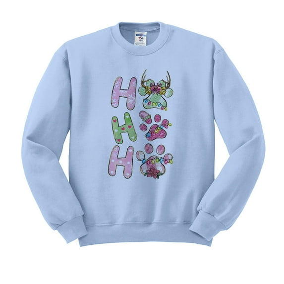Puppy Ho Ho Ho Sweatshirt Unisex 3X-Large Light Blue