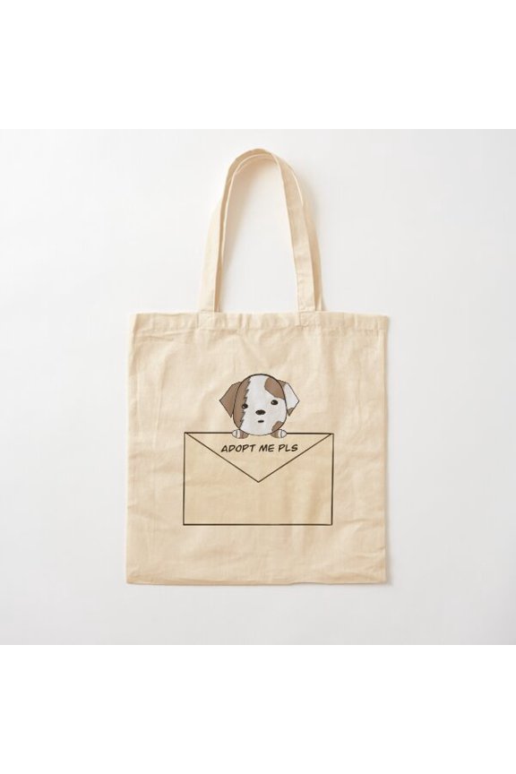 Puppy Looking For Owner Canvas Tote Bags, Reusable Shopping Bag
