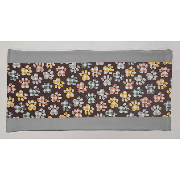 Puppy Love Dog Paws Terrycloth Bathmat by Penny's Needful Things (Terrycloth Color: Gray) (Brown)