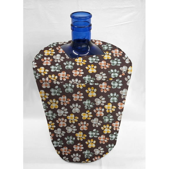 Puppy Love Dog Paws Water Bottle Cover by Penny's Needful Things (3 Gallon Cover)(Top Spout) (Brown)
